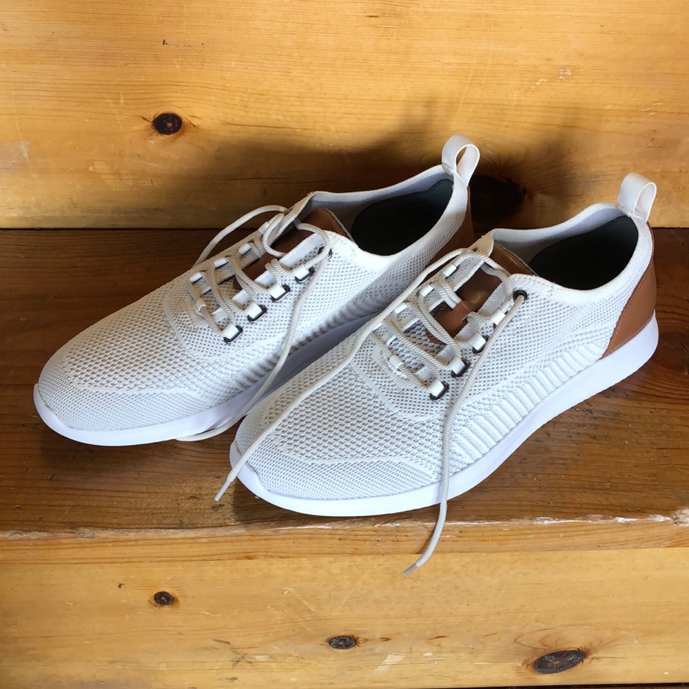 White and tan Johnston & Murphy shoes. Brand new never worn.